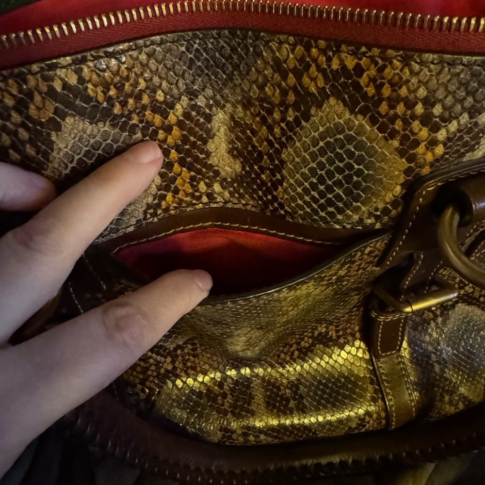 Vintage Dooney & Bourke Ltd.Ed Florentine Python Embossed Domed Buckle Satchel - Picture 13 of 17